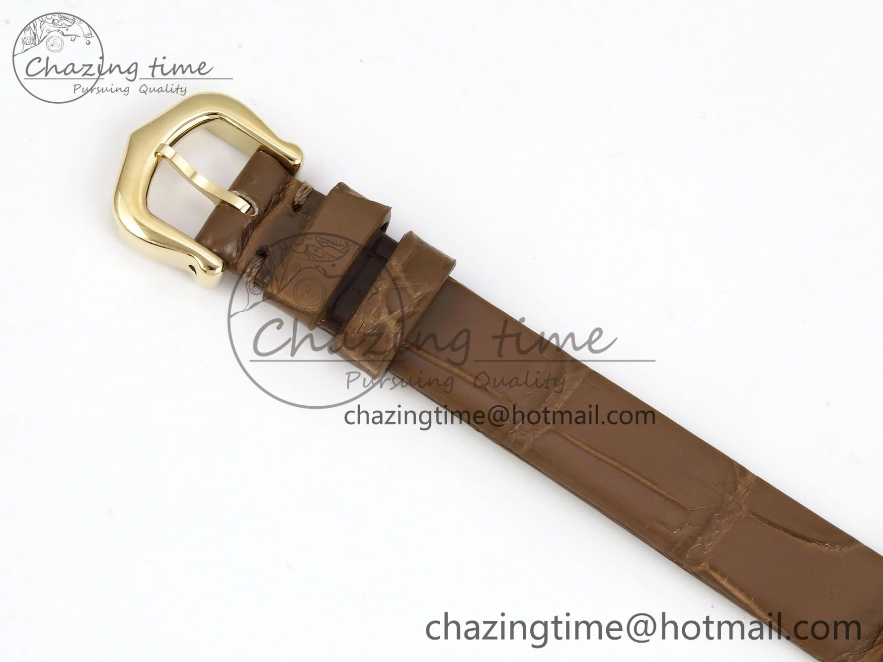 Baignoire De Cartier YG DRF 1:1 Best Edition Silver Dial on Brown Leather Strap Swiss Quartz