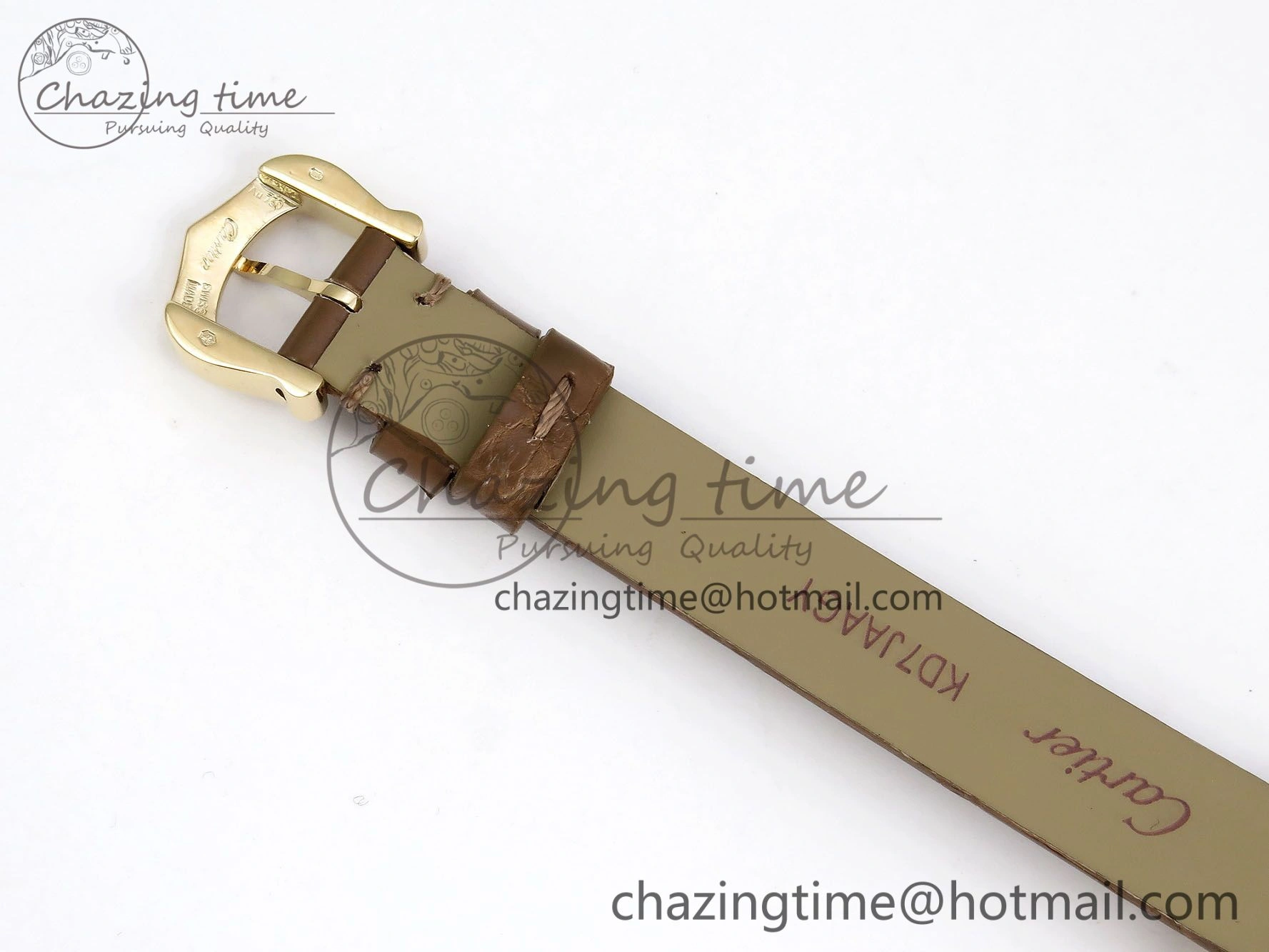 Baignoire De Cartier YG DRF 1:1 Best Edition Silver Dial on Brown Leather Strap Swiss Quartz