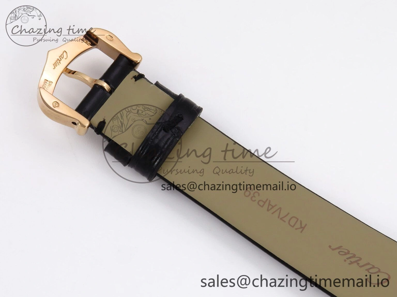 Ballon Blanc De Cartier 30mm RG AF 1:1 Best Edition Silvered Dial Diamonds Bezel on Black Leather Strap Ronda Quartz