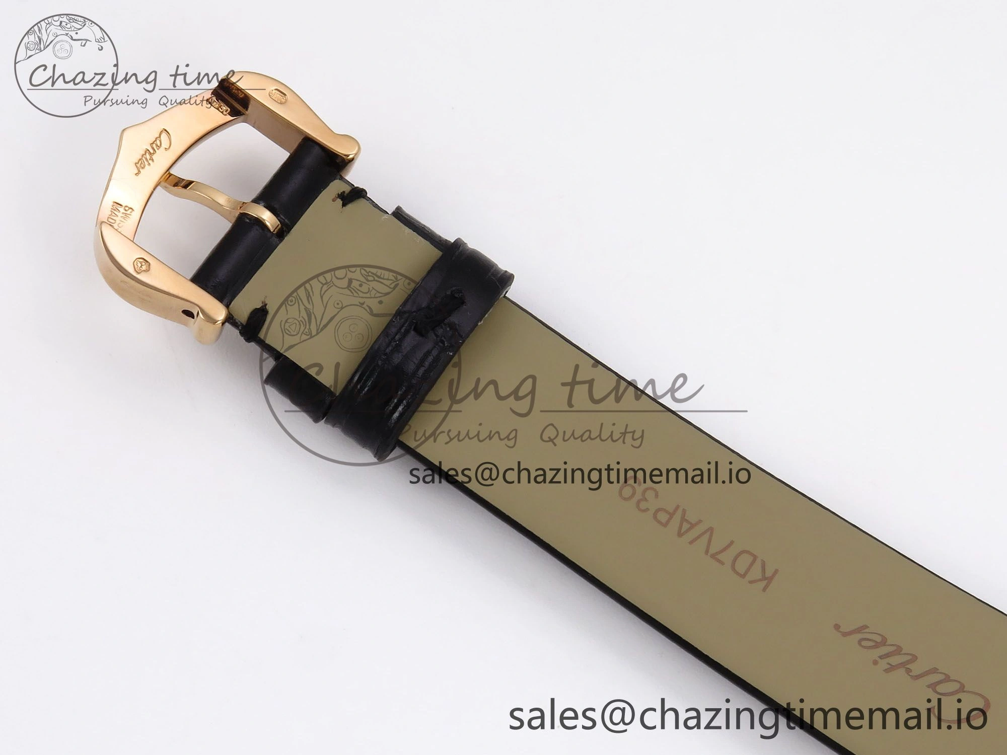Ballon Blanc De Cartier 30mm RG AF 1:1 Best Edition Silvered Dial Diamonds Bezel on Black Leather Strap Ronda Quartz