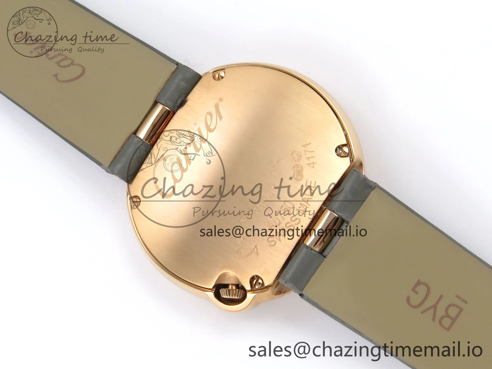 Ballon Blanc De Cartier 30mm RG AF 1:1 Best Edition Silvered Dial Diamonds Bezel on Green Leather Strap Ronda Quartz