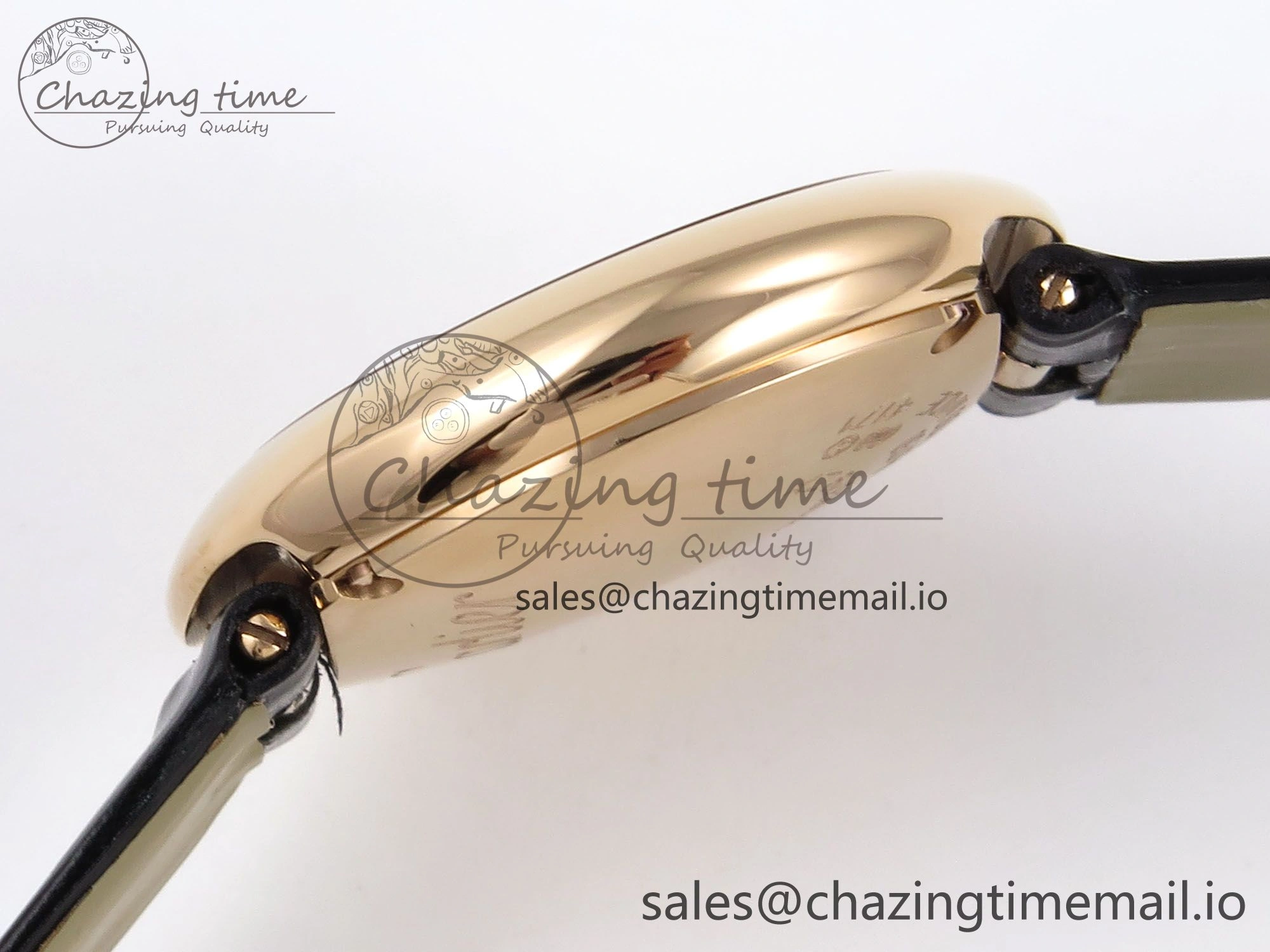 Ballon Blanc De Cartier 30mm RG AF 1:1 Best Edition Silvered Dial on Black Leather Strap Ronda Quartz