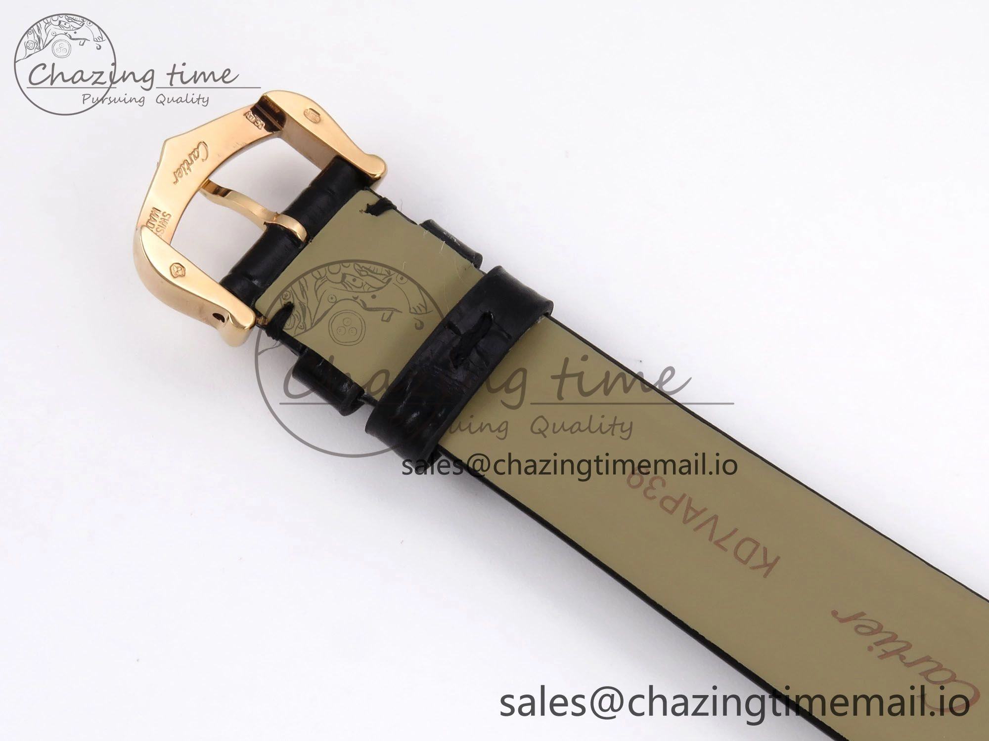 Ballon Blanc De Cartier 30mm RG AF 1:1 Best Edition Silvered Dial on Black Leather Strap Ronda Quartz