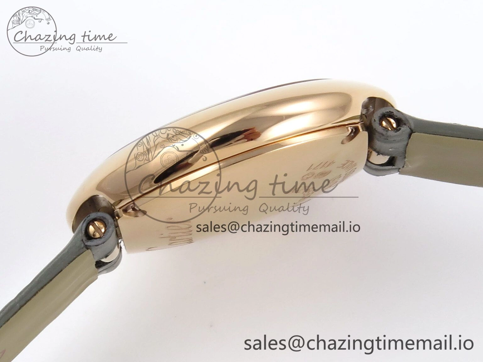 Ballon Blanc De Cartier 30mm RG AF 1:1 Best Edition Silvered Dial on Green Leather Strap Ronda Quartz