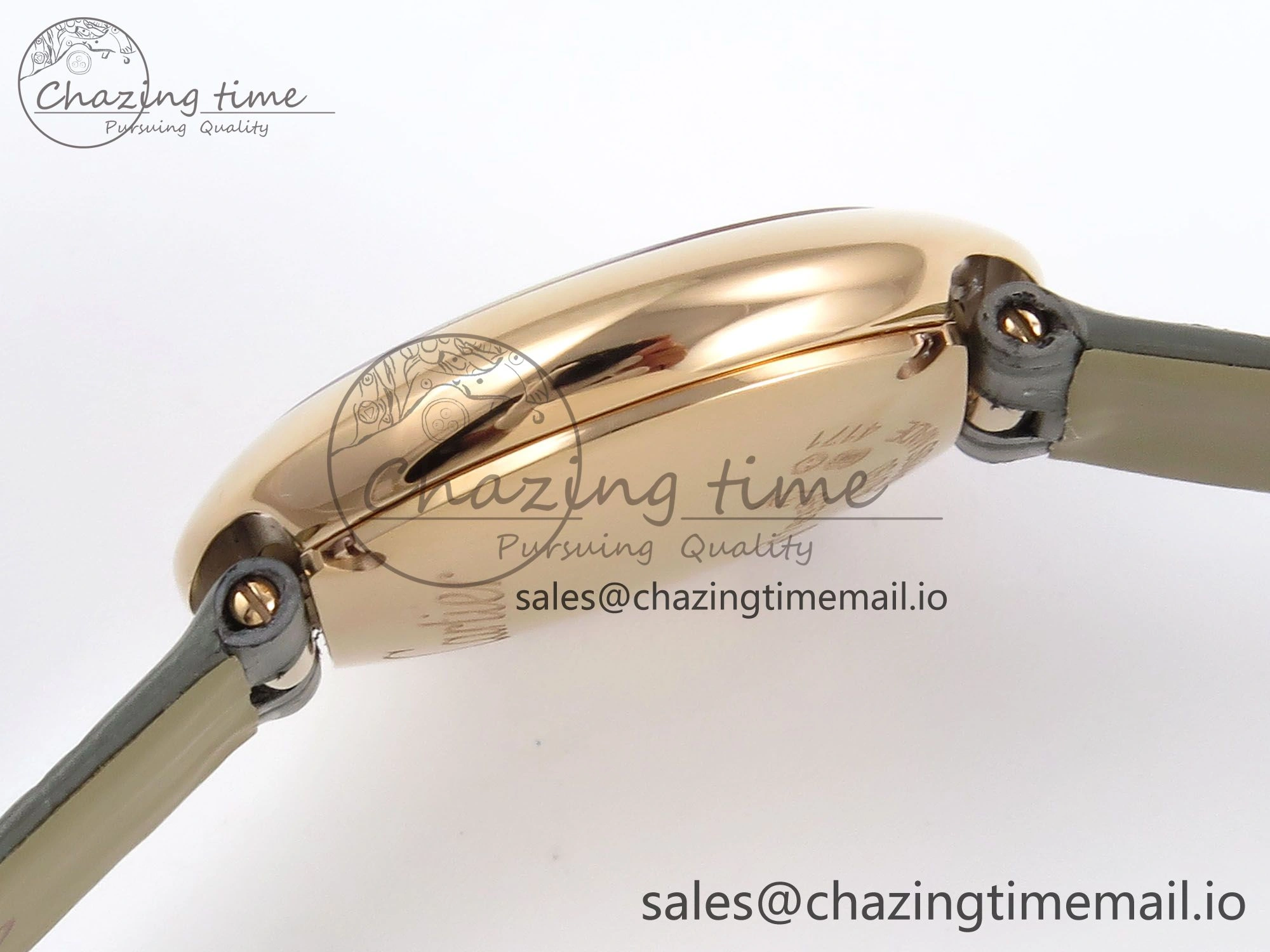Ballon Blanc De Cartier 30mm RG AF 1:1 Best Edition Silvered Dial on Green Leather Strap Ronda Quartz