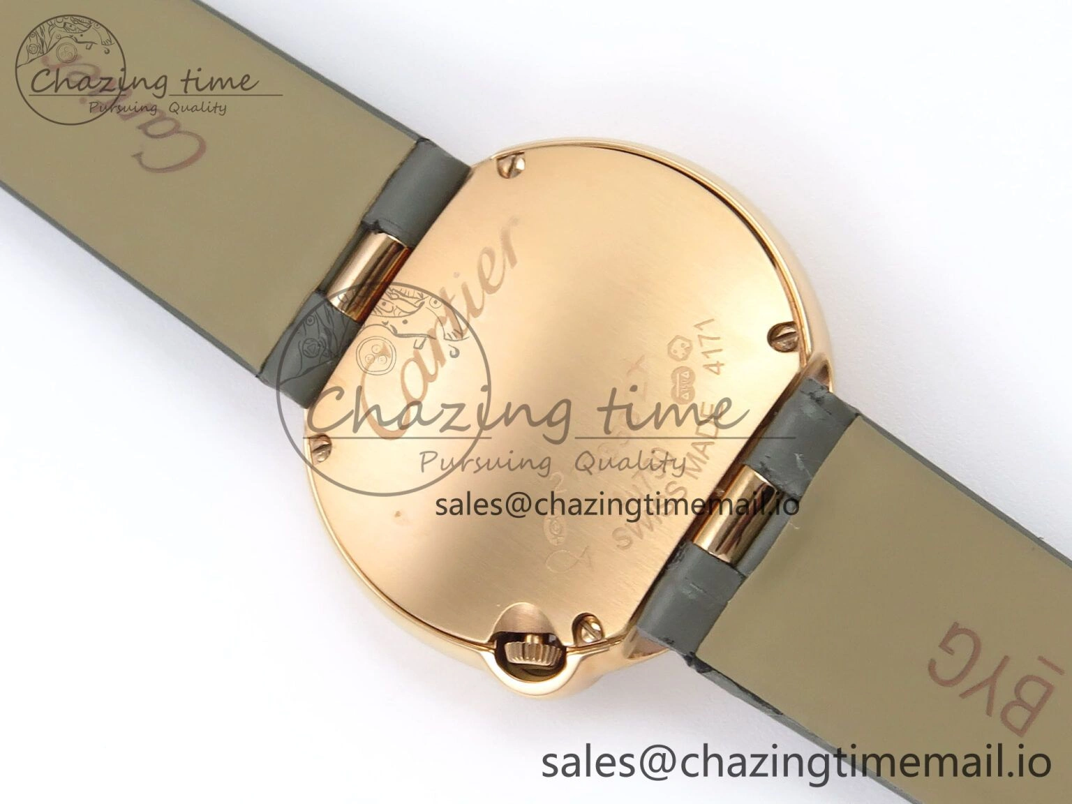 Ballon Blanc De Cartier 30mm RG AF 1:1 Best Edition Silvered Dial on Green Leather Strap Ronda Quartz
