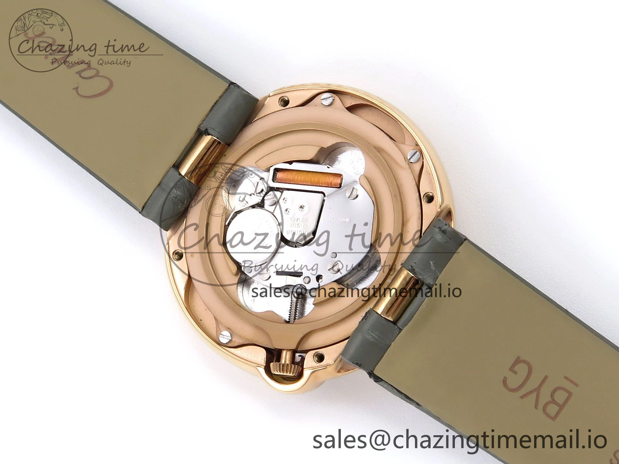 Ballon Blanc De Cartier 30mm RG AF 1:1 Best Edition Silvered Dial on Green Leather Strap Ronda Quartz