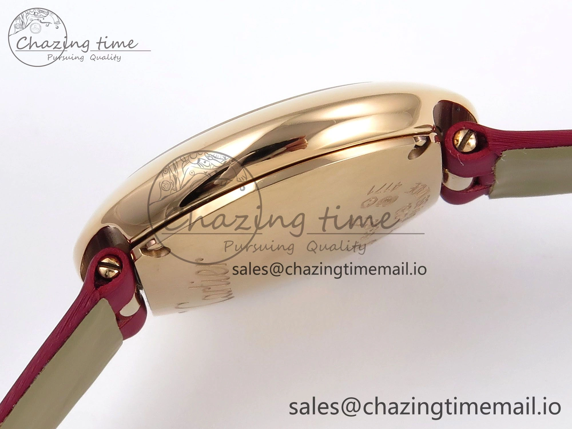 Ballon Blanc De Cartier 30mm RG AF 1:1 Best Edition Silvered Dial on Red Fabric Strap Ronda Quartz