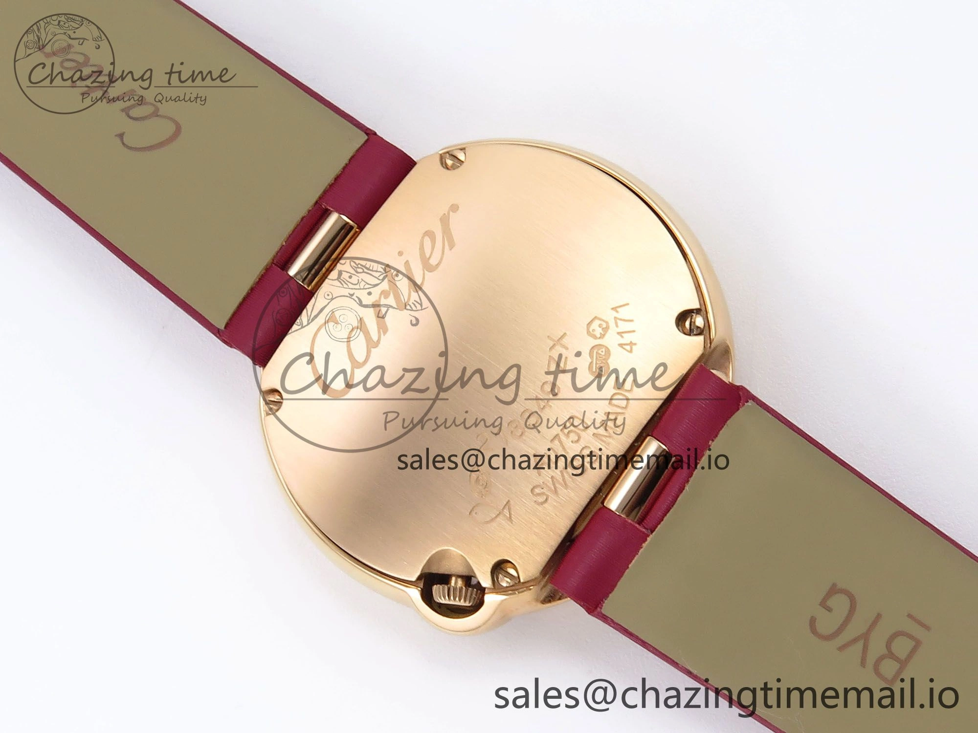 Ballon Blanc De Cartier 30mm RG AF 1:1 Best Edition Silvered Dial on Red Fabric Strap Ronda Quartz