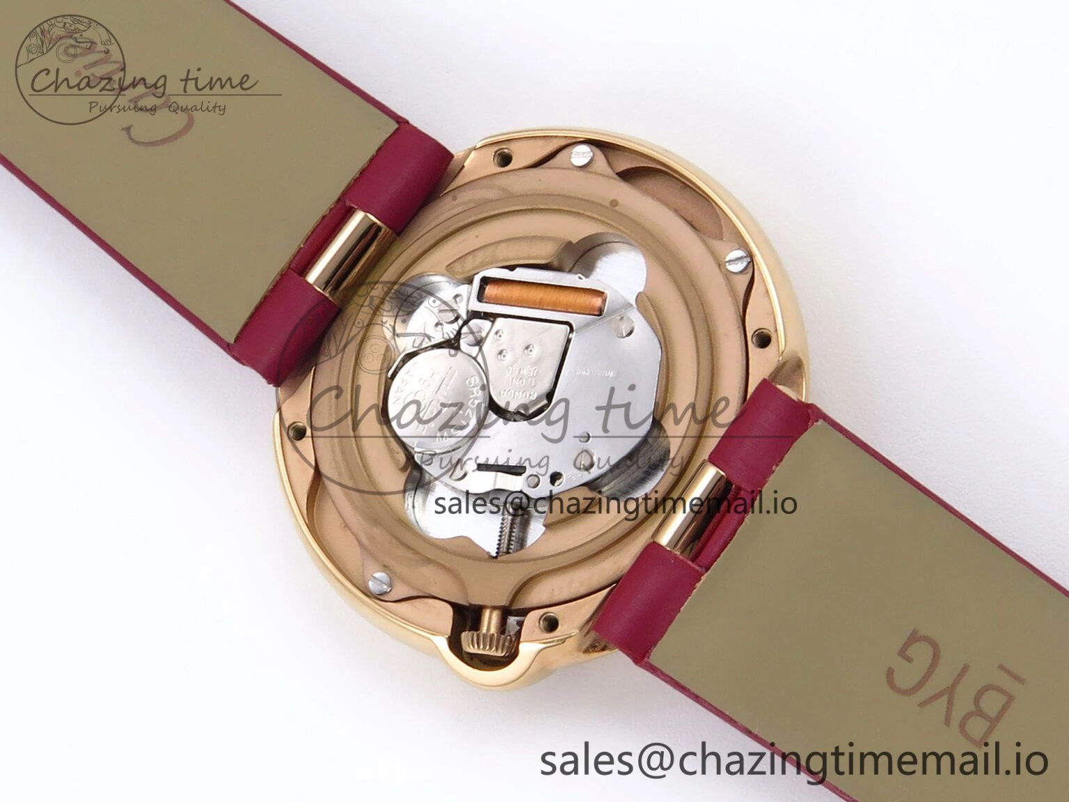 Ballon Blanc De Cartier 30mm RG AF 1:1 Best Edition Silvered Dial on Red Fabric Strap Ronda Quartz