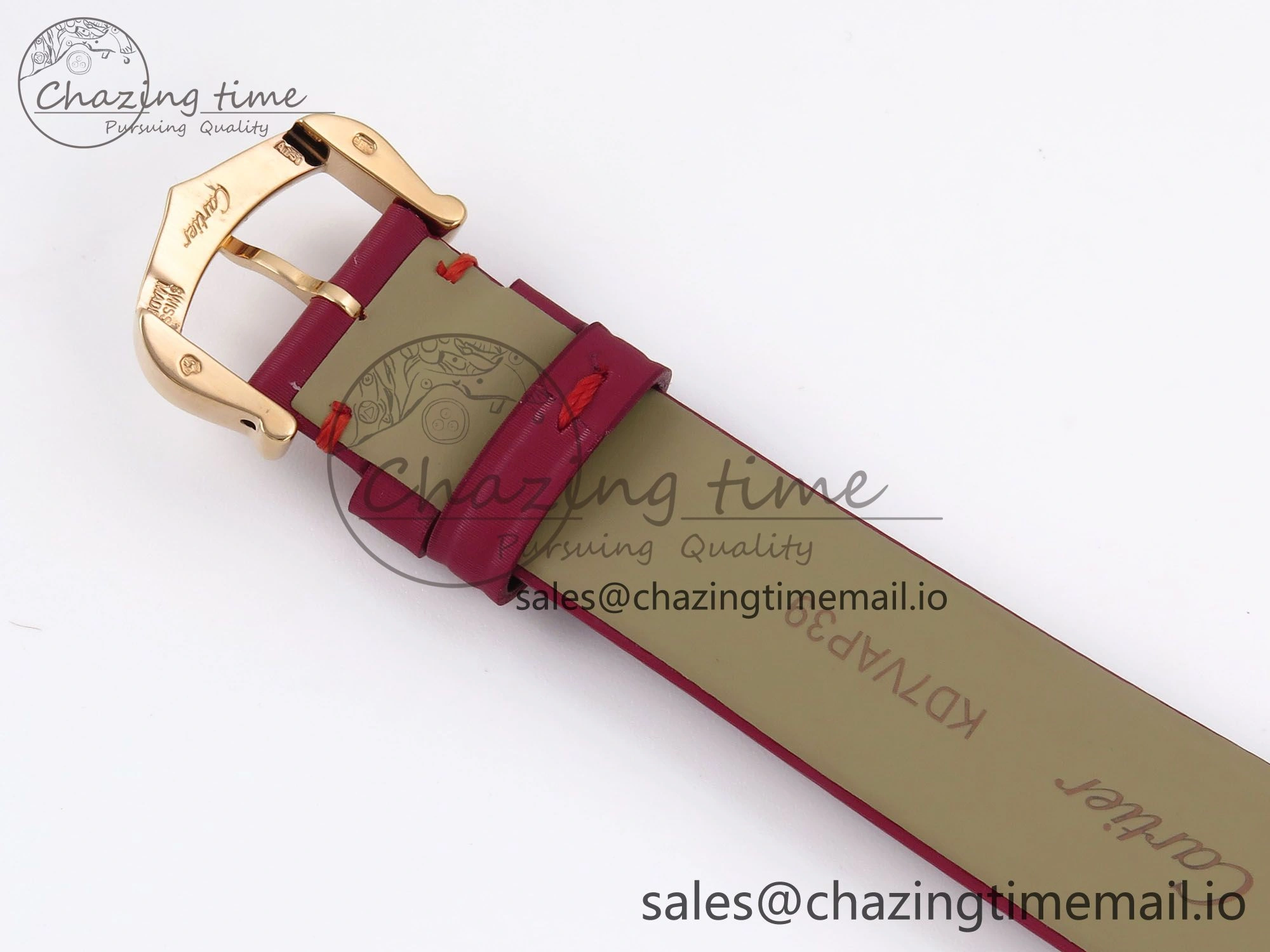 Ballon Blanc De Cartier 30mm RG AF 1:1 Best Edition Silvered Dial on Red Fabric Strap Ronda Quartz