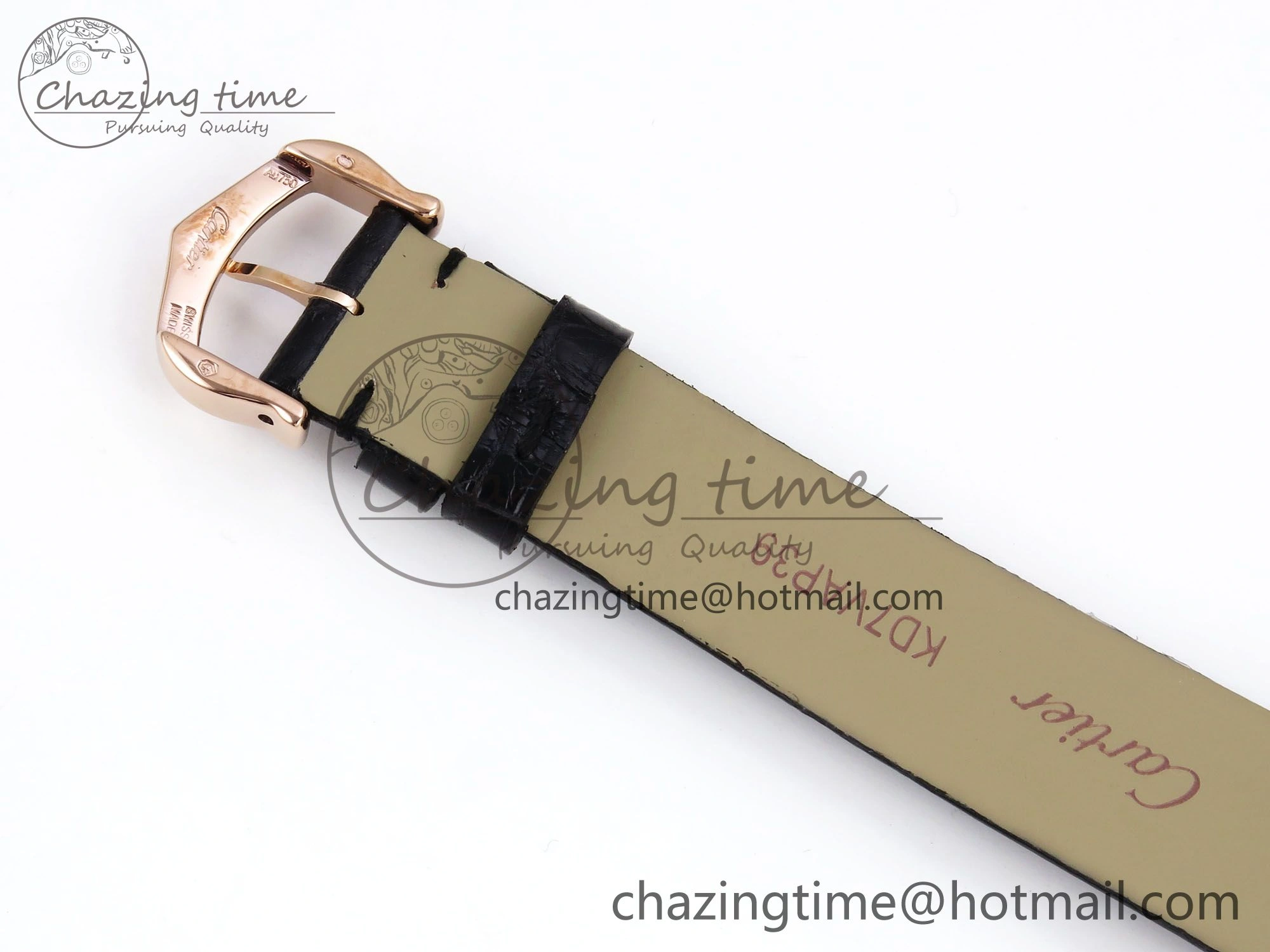Ballon Blanc De Cartier 30mm RG DRF 1:1 Best Edition Silvered Texture Dial on Black Leather Strap Ronda Quartz
