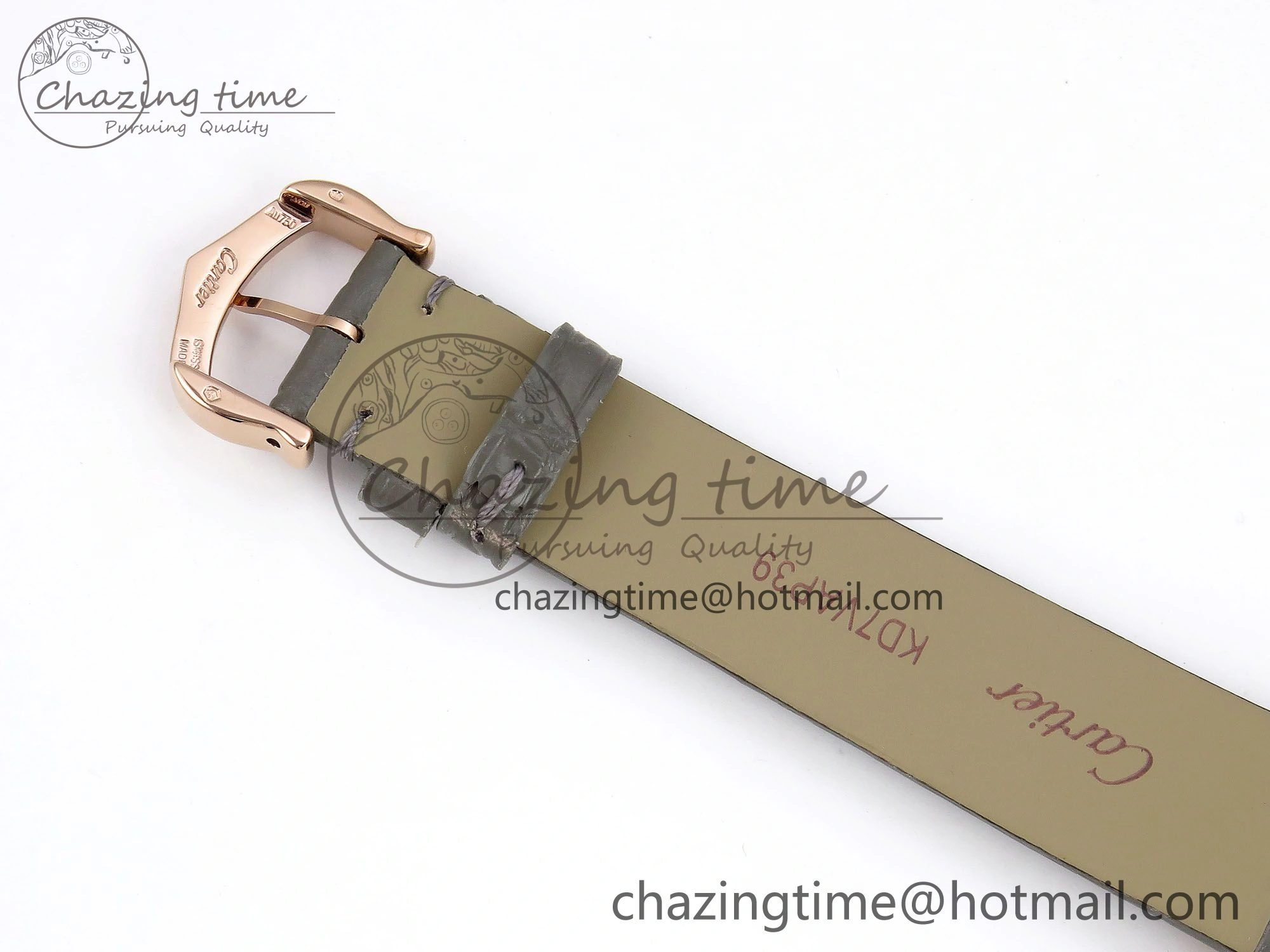 Ballon Blanc De Cartier 30mm RG DRF 1:1 Best Edition Silvered Texture Dial on Green Leather Strap Ronda Quartz