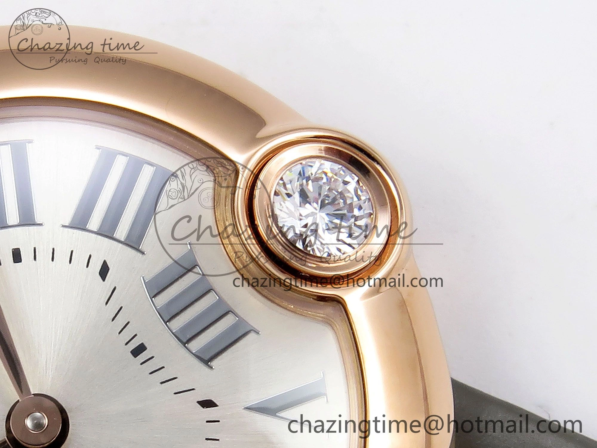 Ballon Blanc De Cartier 30mm RG DRF 1:1 Best Edition Silvered Texture Dial on Green Leather Strap Ronda Quartz