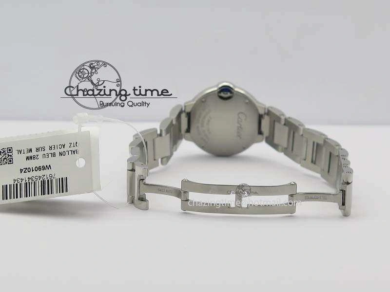 Ballon Bleu 28mm Ladies SS V6F 1:1 Best Edition White Dial On SS Bracelet Ronda Quartz V2