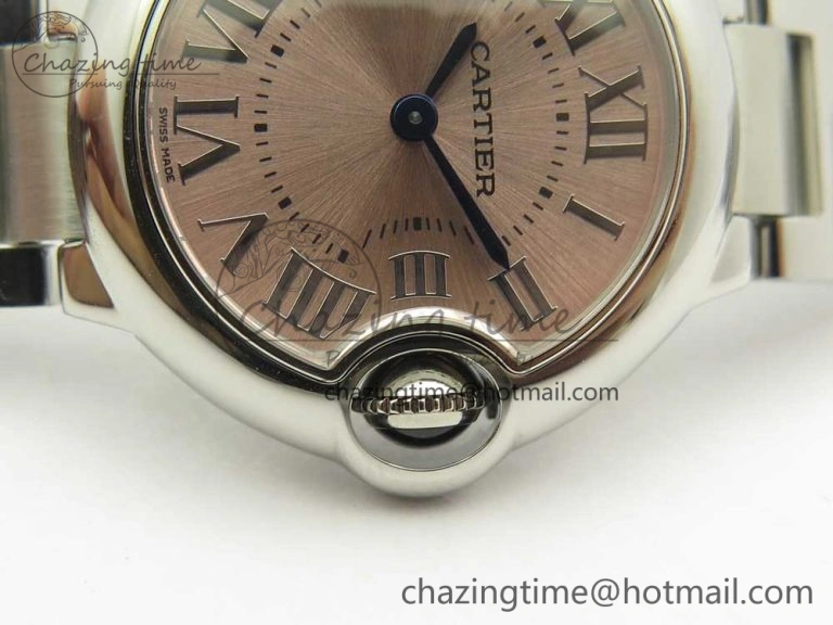 Ballon Bleu 28mm SS AF 1:1 Best Edition Pink Dial on SS Bracelet Ronda Quartz