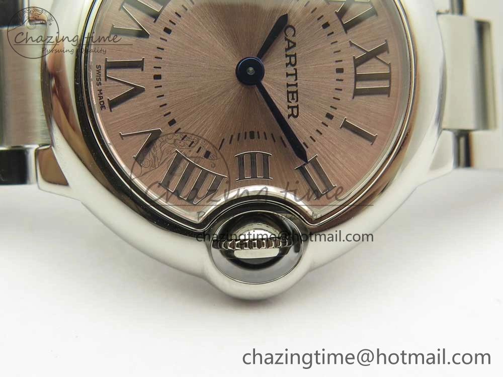 Ballon Bleu 28mm SS AF 1:1 Best Edition Pink Dial on SS Bracelet Ronda Quartz