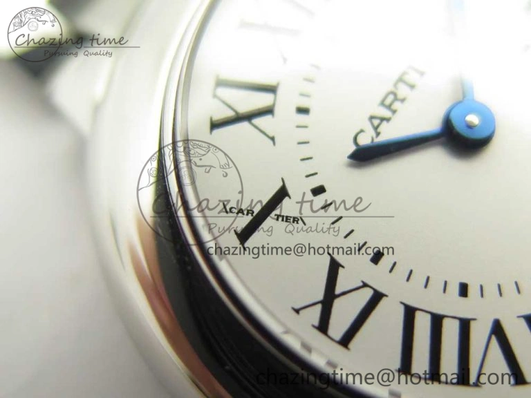 Ballon Bleu 28mm SS AF 1:1 Best Edition White Dial on SS Bracelet Ronda Quartz