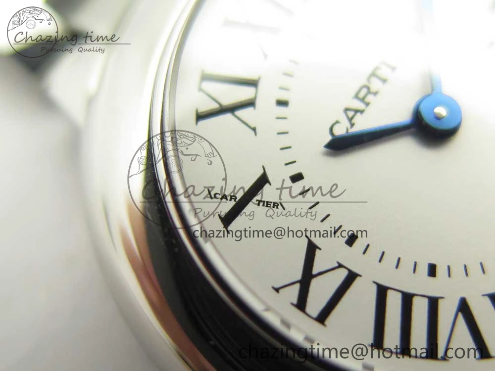 Ballon Bleu 28mm SS AF 1:1 Best Edition White Dial on SS Bracelet Ronda Quartz