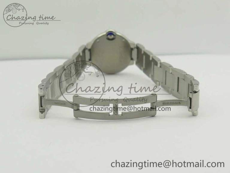 Ballon Bleu 28mm SS AF 1:1 Best Edition White Dial on SS Bracelet Ronda Quartz