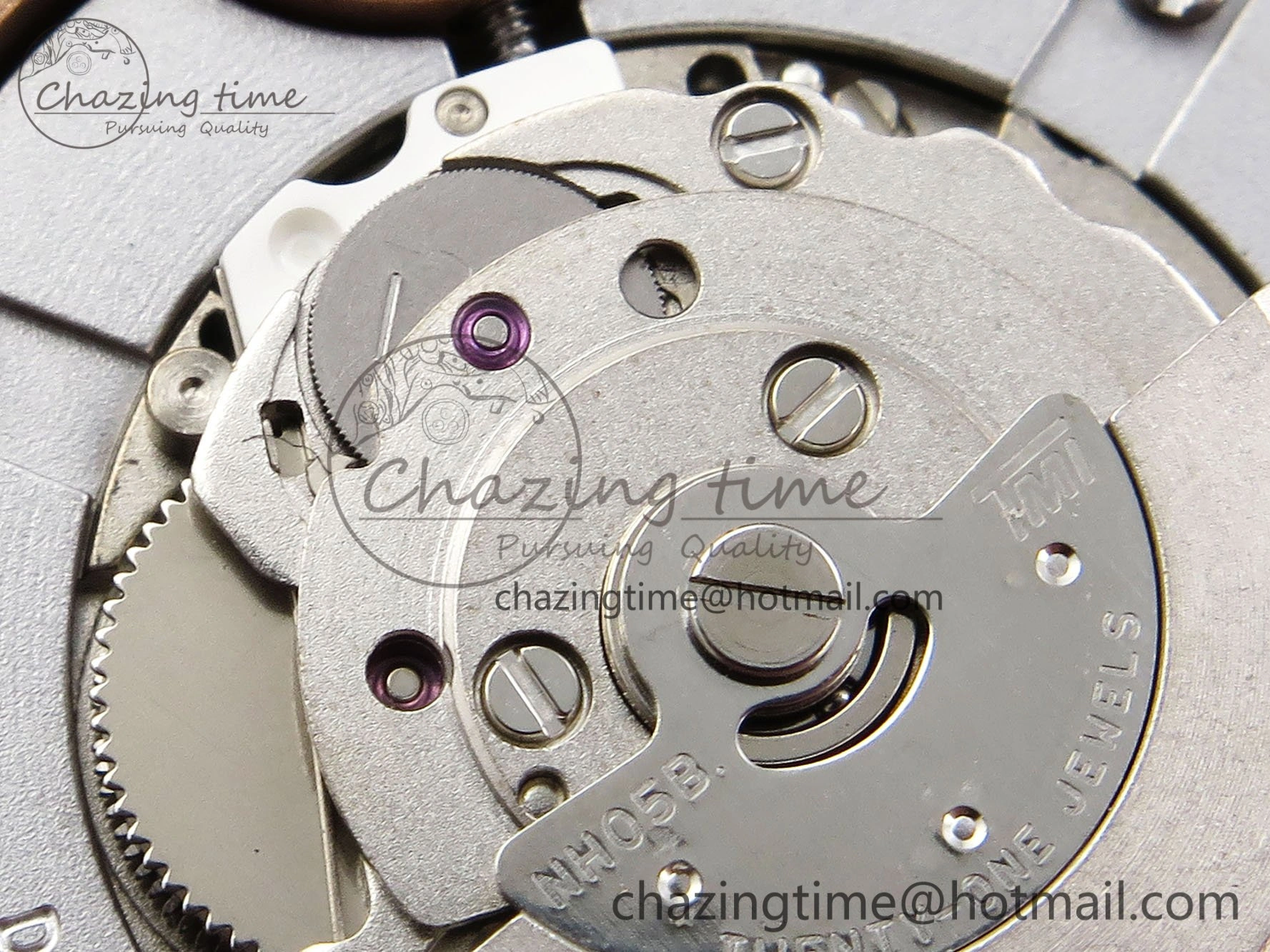 Ballon Bleu 33mm RG AF 1:1 Best Edition RG Dial Diamonds Bezel on Blue Leather Strap SEIKO NH05A