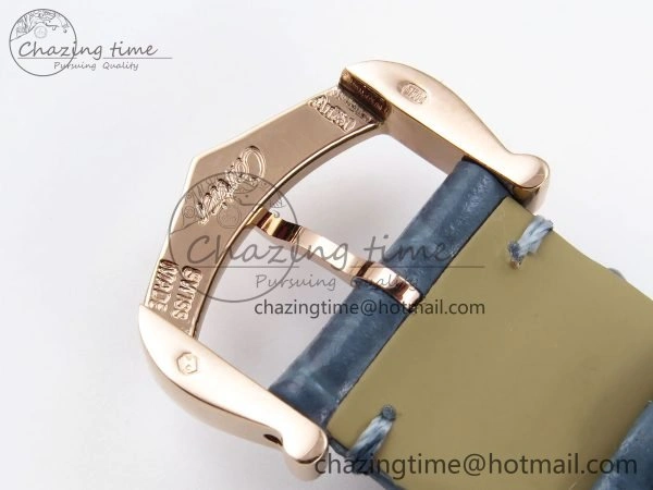 Ballon Bleu 33mm RG AF 1:1 Best Edition RG Dial Diamonds Bezel on Blue Leather Strap SEIKO NH05A
