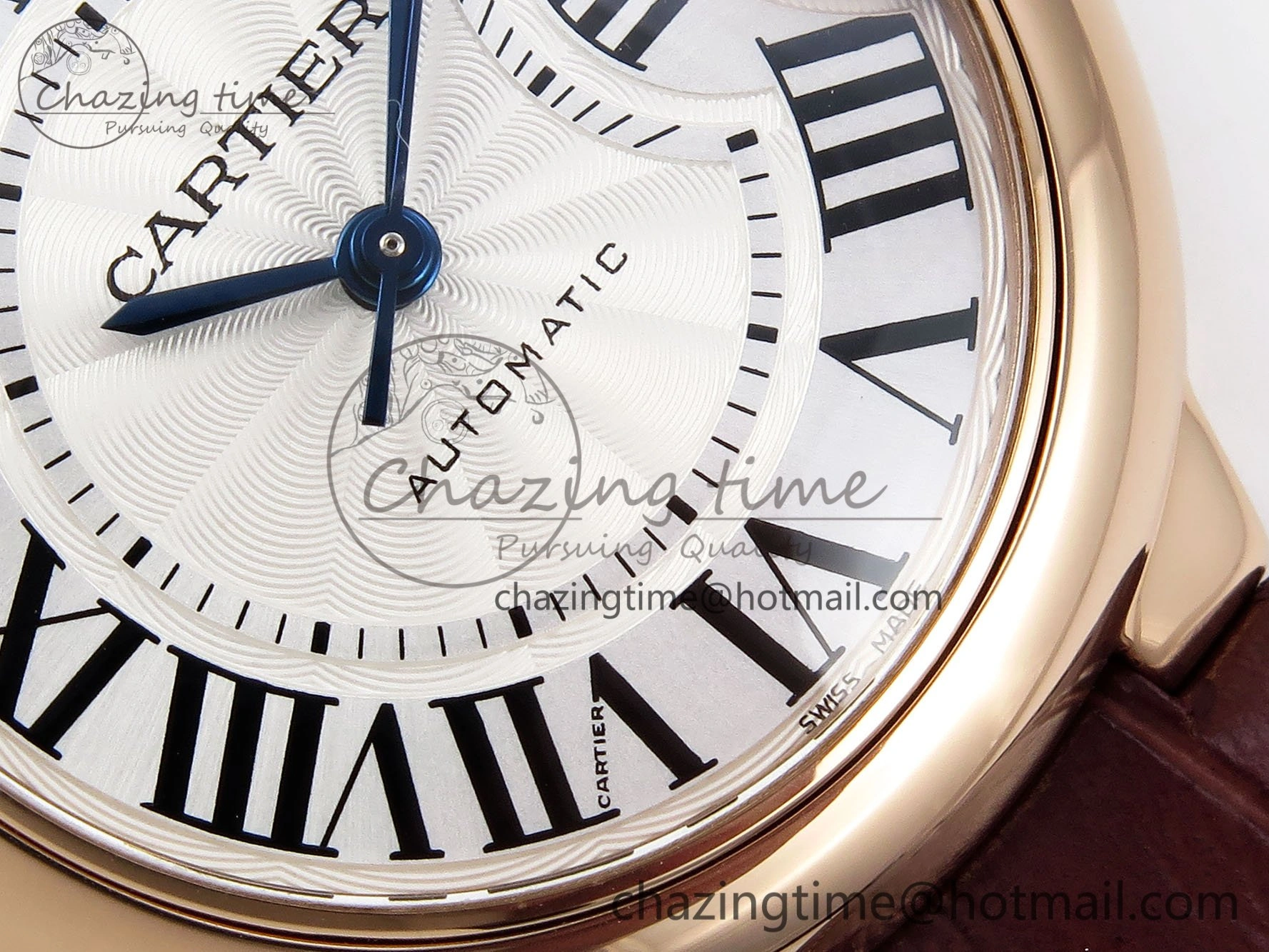 Ballon Bleu 33mm RG AF 1:1 Best Edition Silver Dial on Brown Leather Strap SEIKO NH05A