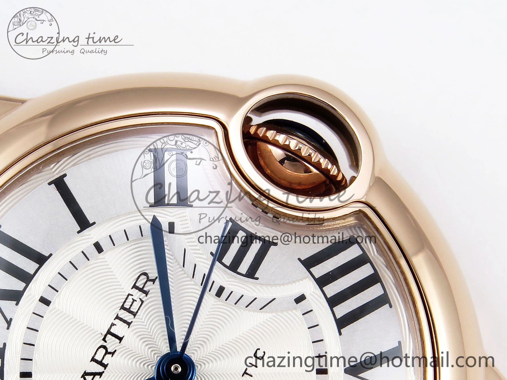 Ballon Bleu 33mm RG AF 1:1 Best Edition Silver Dial on Brown Leather Strap SEIKO NH05A