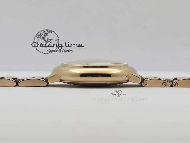 Ballon Bleu 33mm RG TW 1:1 Best Edition White Textured Dial On RG Bracelet Ronda Quartz V4