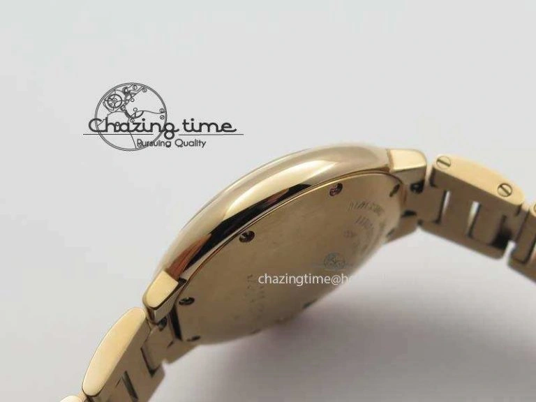 Ballon Bleu 33mm RG TW 1:1 Best Edition White Textured Dial On RG Bracelet Ronda Quartz V4
