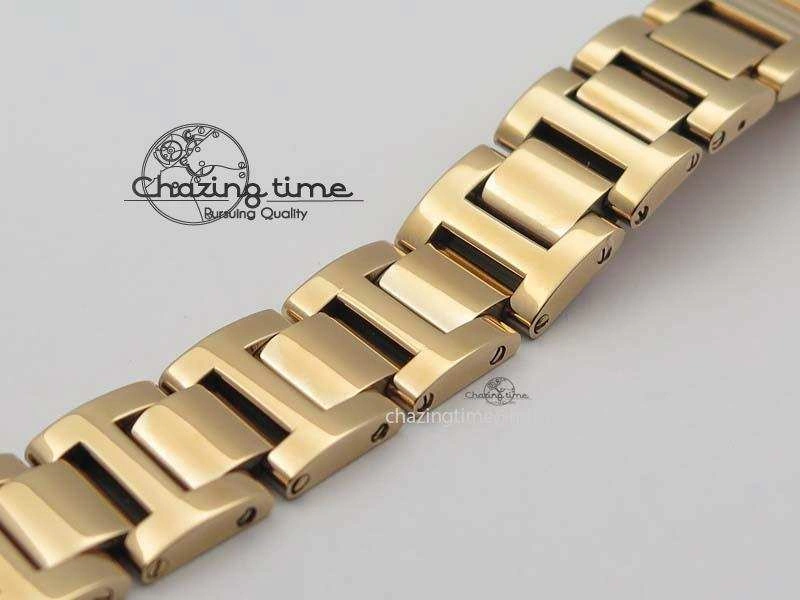 Ballon Bleu 33mm RG TW 1:1 Best Edition White Textured Dial On RG Bracelet Ronda Quartz V4