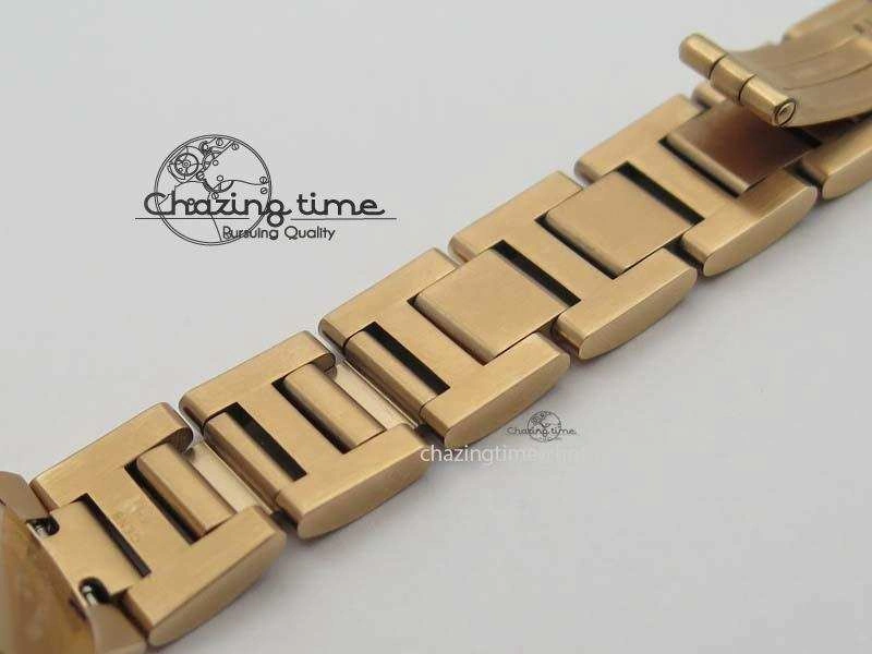 Ballon Bleu 33mm RG TW 1:1 Best Edition White Textured Dial On RG Bracelet Ronda Quartz V4