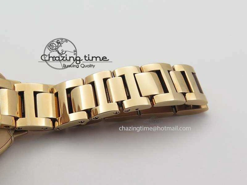 Ballon Bleu 33mm RG TW 1:1 Best Edition White Textured Dial On RG Bracelet Ronda Quartz V4