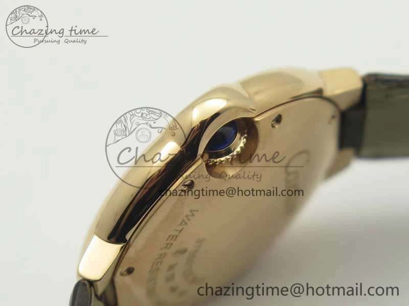 Ballon Bleu 33mm RG V6F 1:1 Best Edition White MOP Diam Dial On Leather Strap Quartz