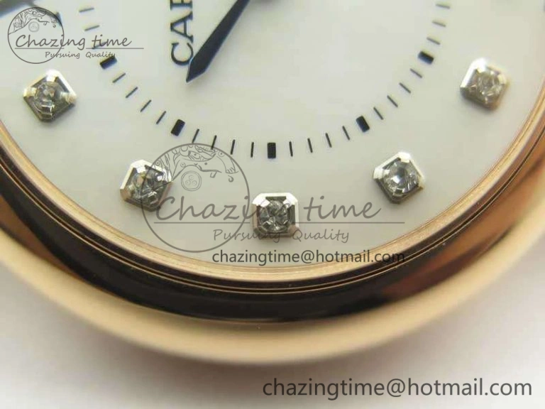 Ballon Bleu 33mm RG V6F 1:1 Best Edition White MOP Diam Dial On Leather Strap Quartz