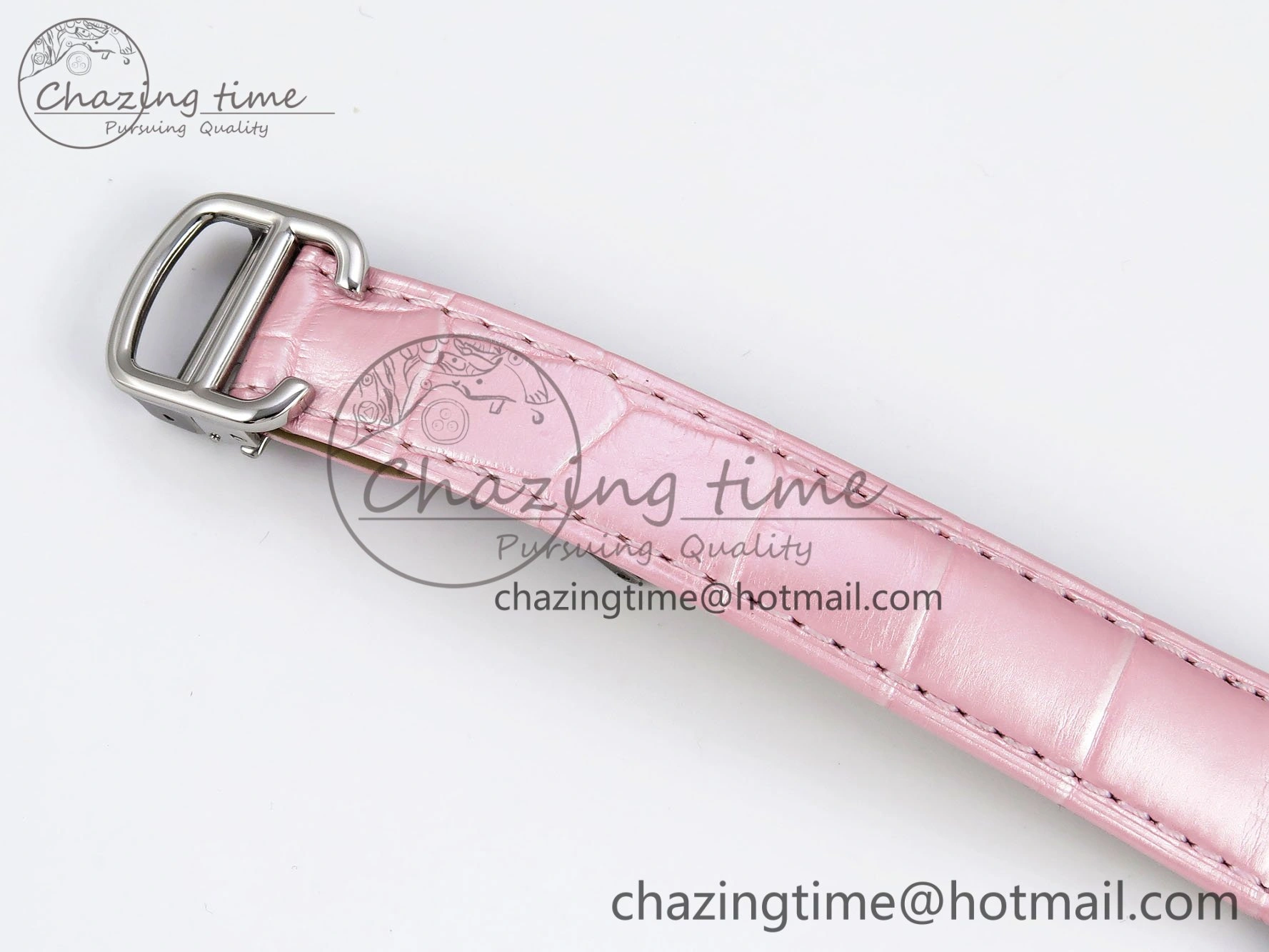 Ballon Bleu 33mm SS AF 1:1 Best Edition Pink Dial on Pink Leather Strap SEIKO NH05A