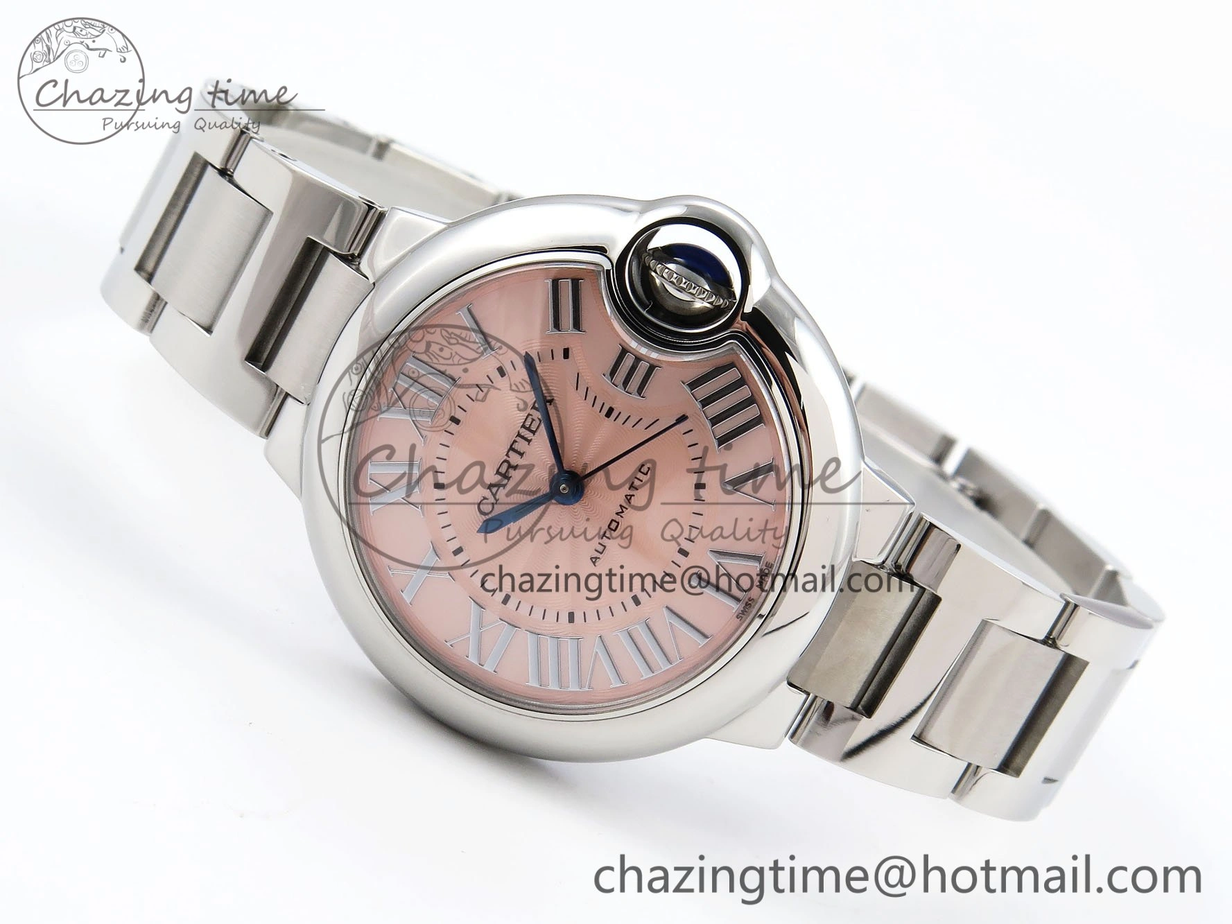 Ballon Bleu 33mm SS AF 1:1 Best Edition Pink Dial on SS Bracelet SEIKO NH05A