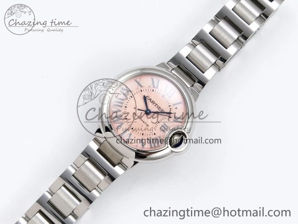 Ballon Bleu 33mm SS AF 1:1 Best Edition Pink Dial on SS Bracelet SEIKO NH05A