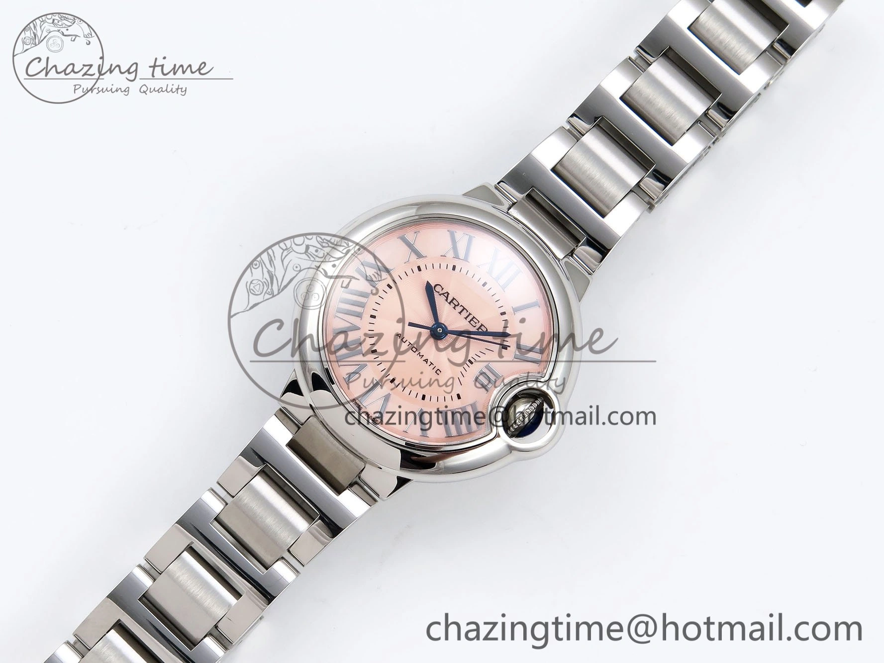 Ballon Bleu 33mm SS AF 1:1 Best Edition Pink Dial on SS Bracelet SEIKO NH05A