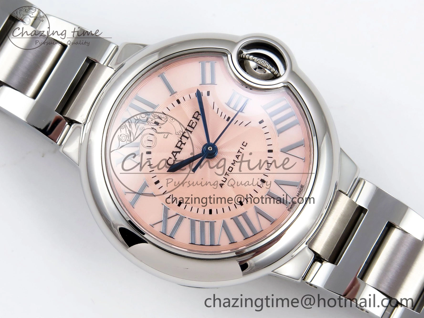 Ballon Bleu 33mm SS AF 1:1 Best Edition Pink Dial on SS Bracelet SEIKO NH05A