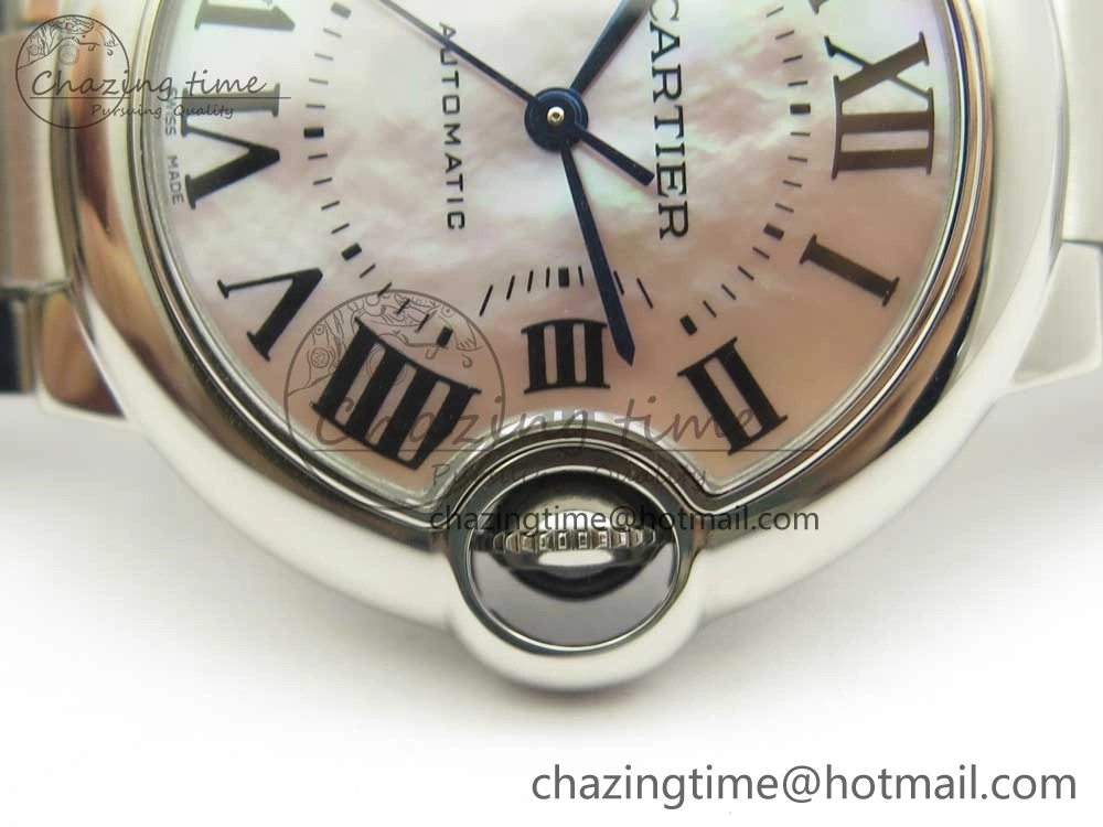 Ballon Bleu 33mm SS AF 1:1 Best Edition Pink MOP Dial on SS Bracelet Cal.076