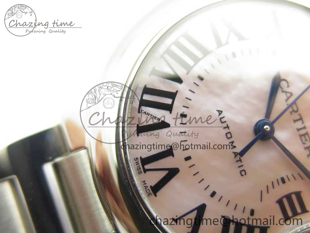 Ballon Bleu 33mm SS AF 1:1 Best Edition Pink MOP Dial on SS Bracelet Cal.076