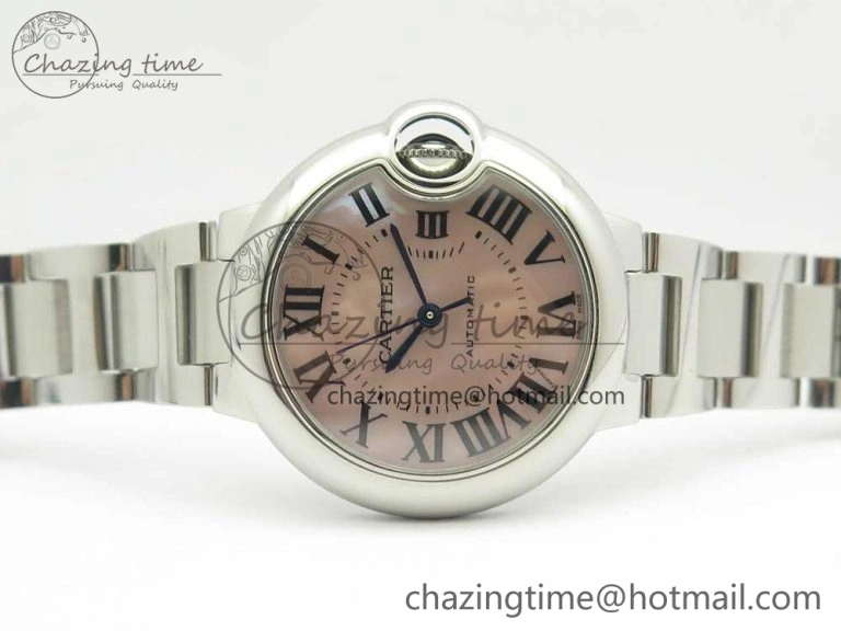 Ballon Bleu 33mm SS AF 1:1 Best Edition Pink MOP Dial on SS Bracelet Cal.076