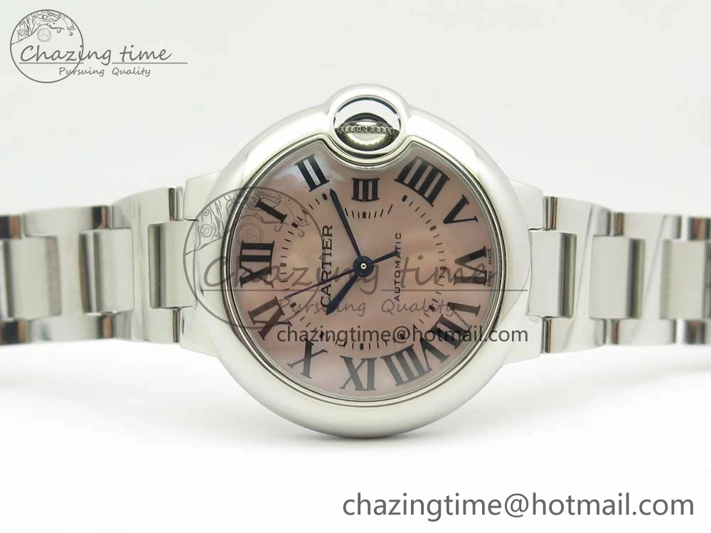 Ballon Bleu 33mm SS AF 1:1 Best Edition Pink MOP Dial on SS Bracelet Cal.076