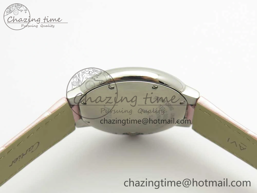 Ballon Bleu 33mm SS AF 1:1 Best Edition Pink Textured Dial On Pink Leather Strap Cal.076