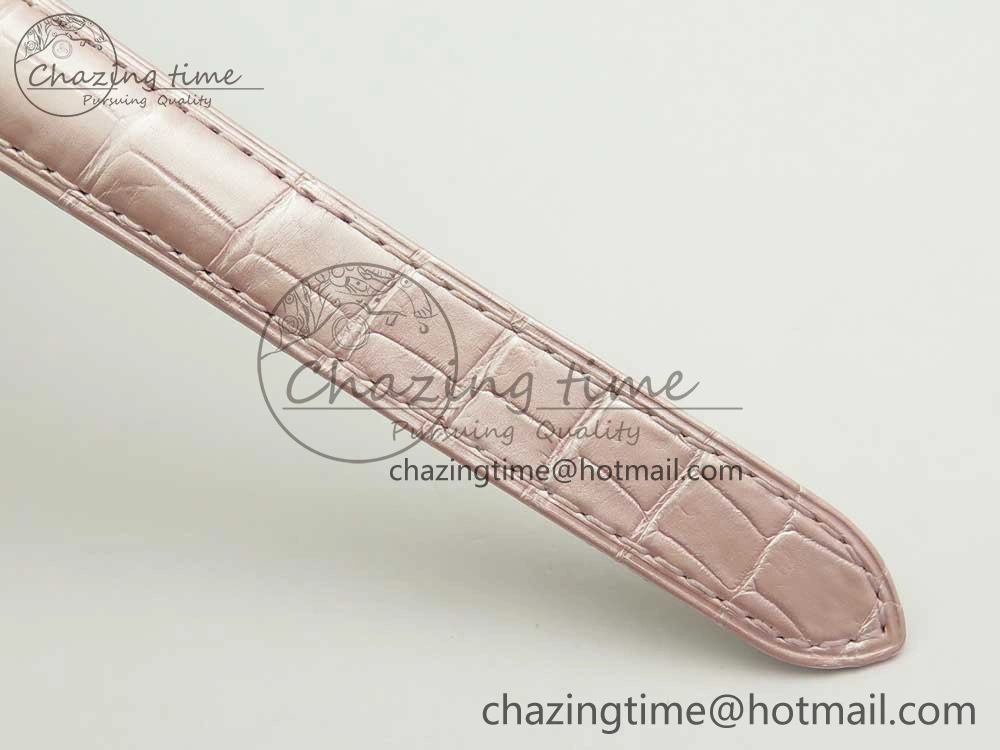 Ballon Bleu 33mm SS AF 1:1 Best Edition Pink Textured Dial On Pink Leather Strap Cal.076