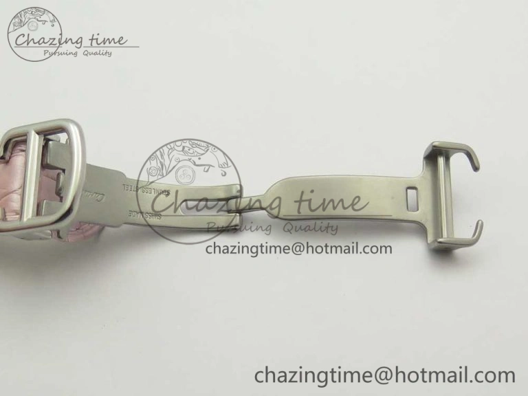 Ballon Bleu 33mm SS AF 1:1 Best Edition Pink Textured Dial On Pink Leather Strap Cal.076