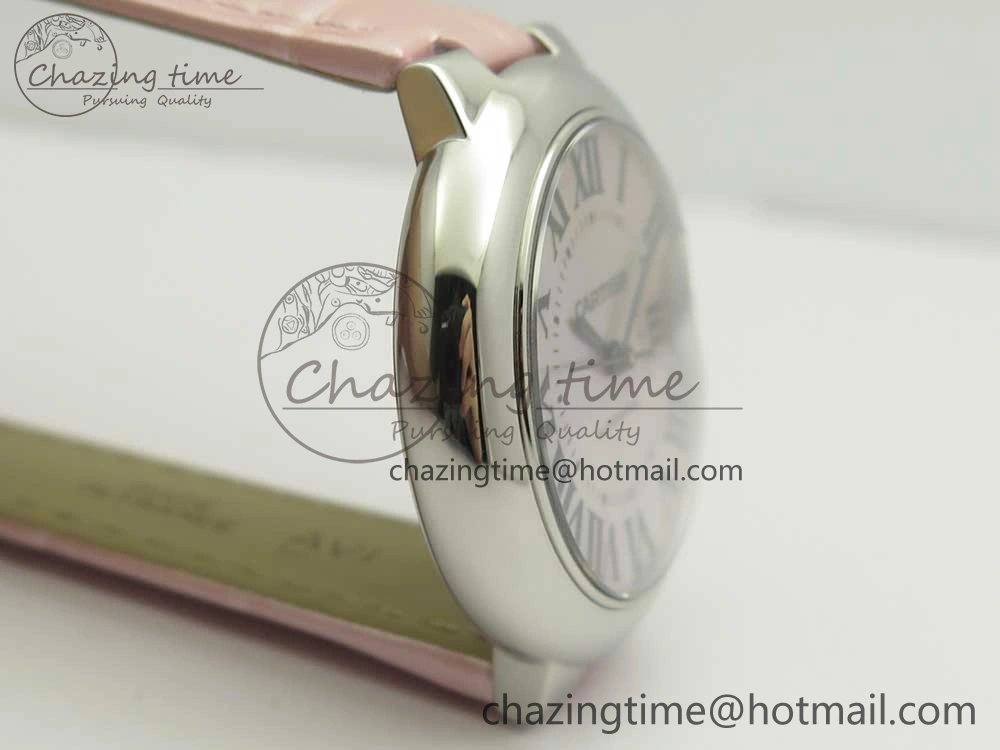 Ballon Bleu 33mm SS AF 1:1 Best Edition Pink Textured Dial On Pink Leather Strap Cal.076
