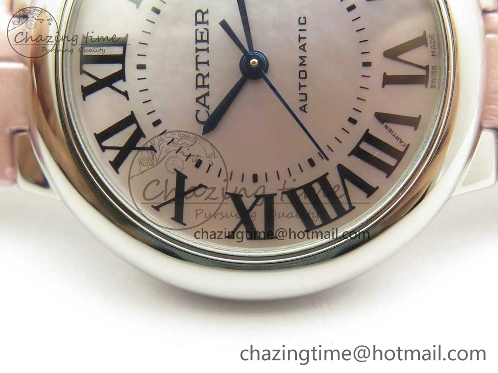 Ballon Bleu 33mm SS AF 1:1 Best Edition Pink Textured Dial On Pink Leather Strap Cal.076
