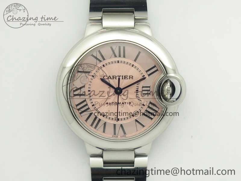 Ballon Bleu 33mm SS AF 1:1 Best Edition Pink Textured Dial On SS Bracelet Cal.076